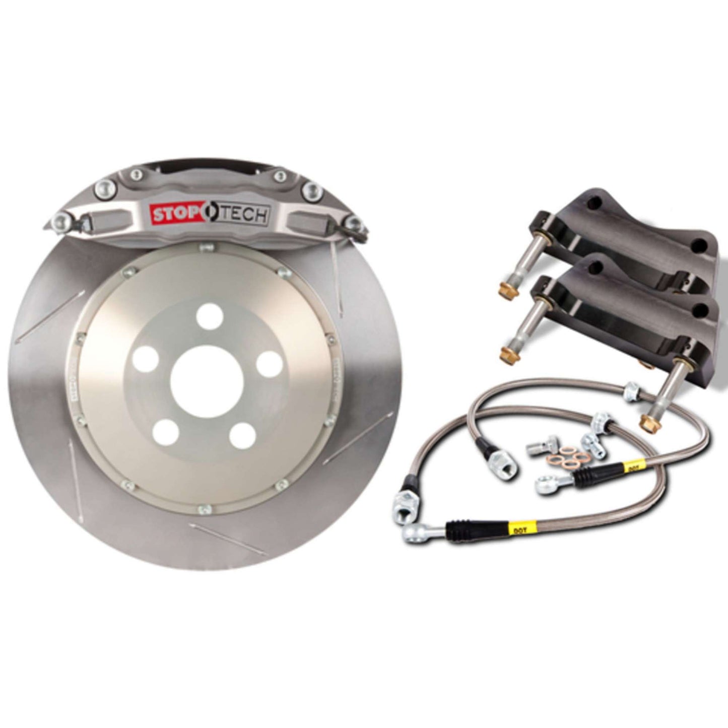 StopTech Trophy Sport Big Brake Kit Silver Caliper, Slotted 2-Piece Rotor, Rear