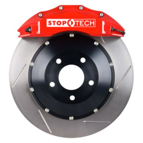 StopTech Big Brake Kit; Black Caliper, Slotted Two-Piece Rotor, Front