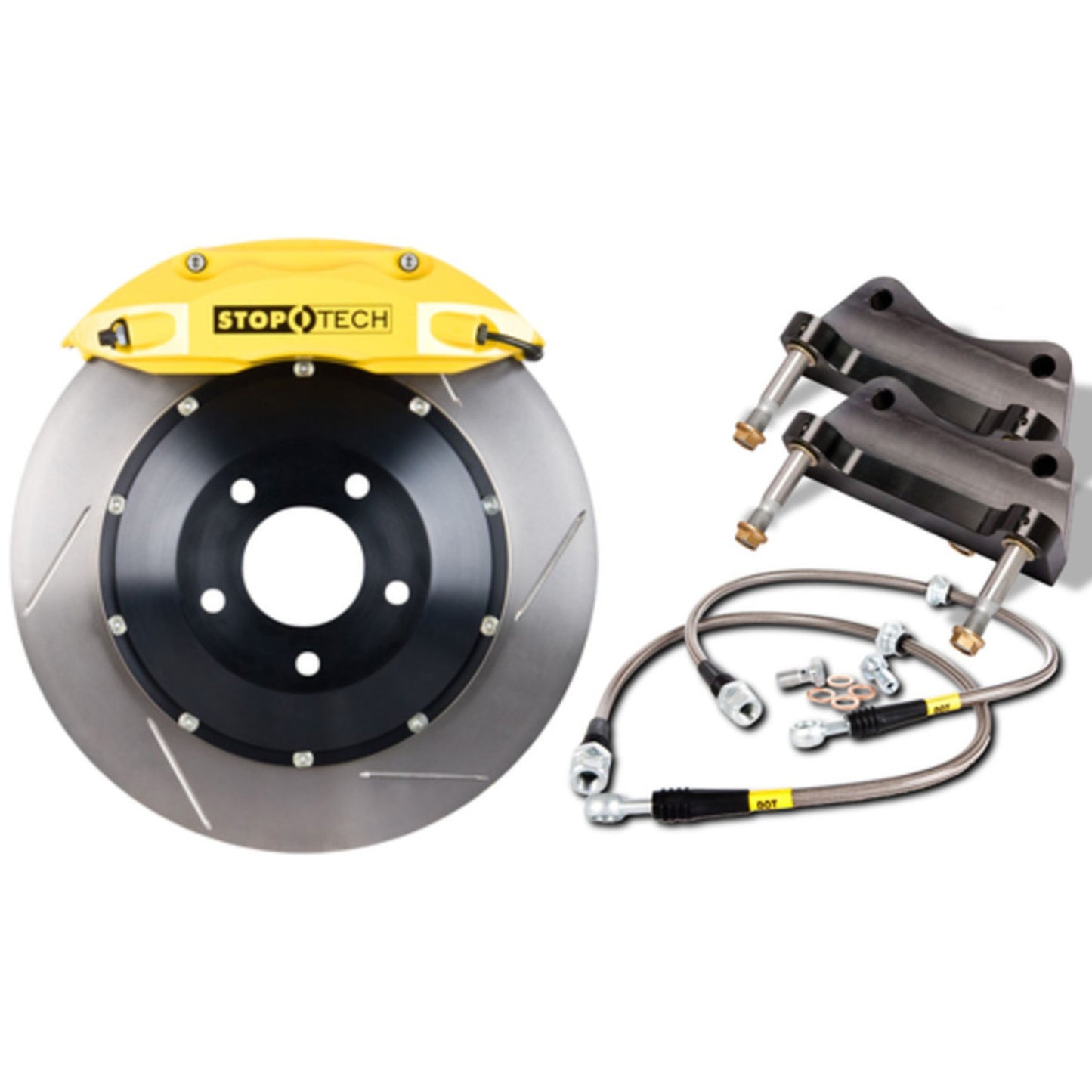 StopTech 95-02 BMW M3 w/ Yellow ST-40 Calipers 332x32mm Slotted Rotors Front Big Brake Kit 83.131.4600.81