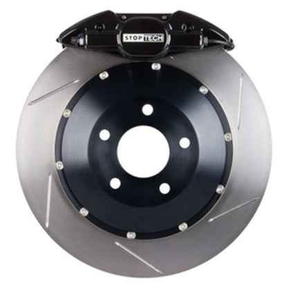 StopTech Big Brake Kit; Black Caliper, Slotted Two-Piece Rotor, Rear
