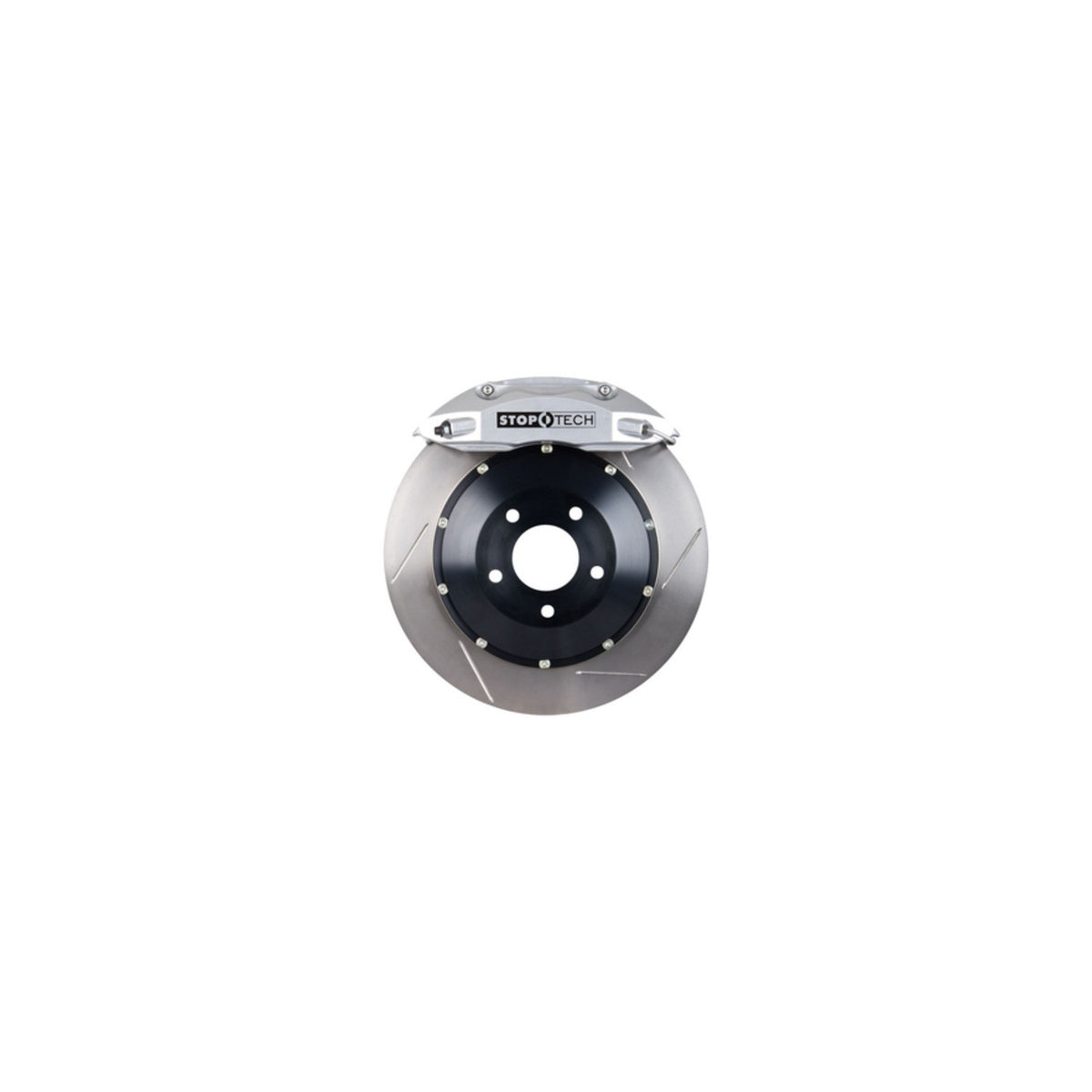 StopTech Big Brake Kit; Black Caliper, Drilled Two-Piece Rotor, Front