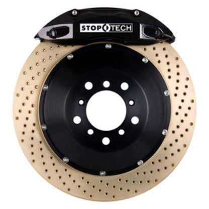 StopTech Big Brake Kit; Black Caliper, Slotted Two-Piece Rotor, Front