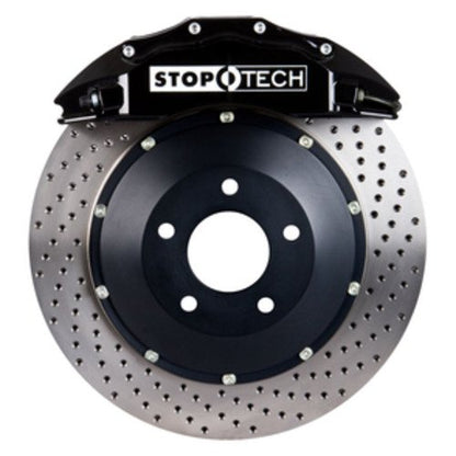 StopTech Big Brake Kit; Black Caliper, Drilled Two-Piece Rotor, Front
