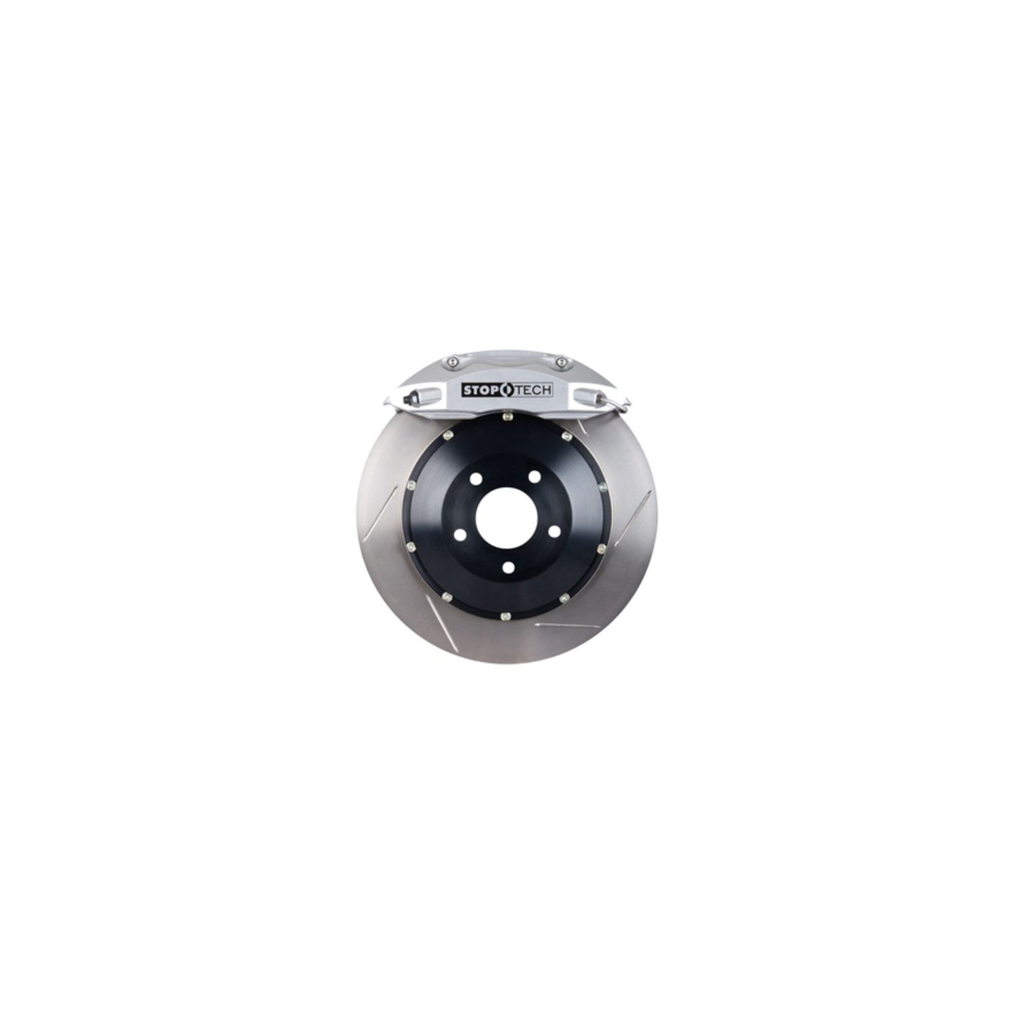 StopTech Big Brake Kit; Black Caliper, Drilled Two-Piece Rotor, Front