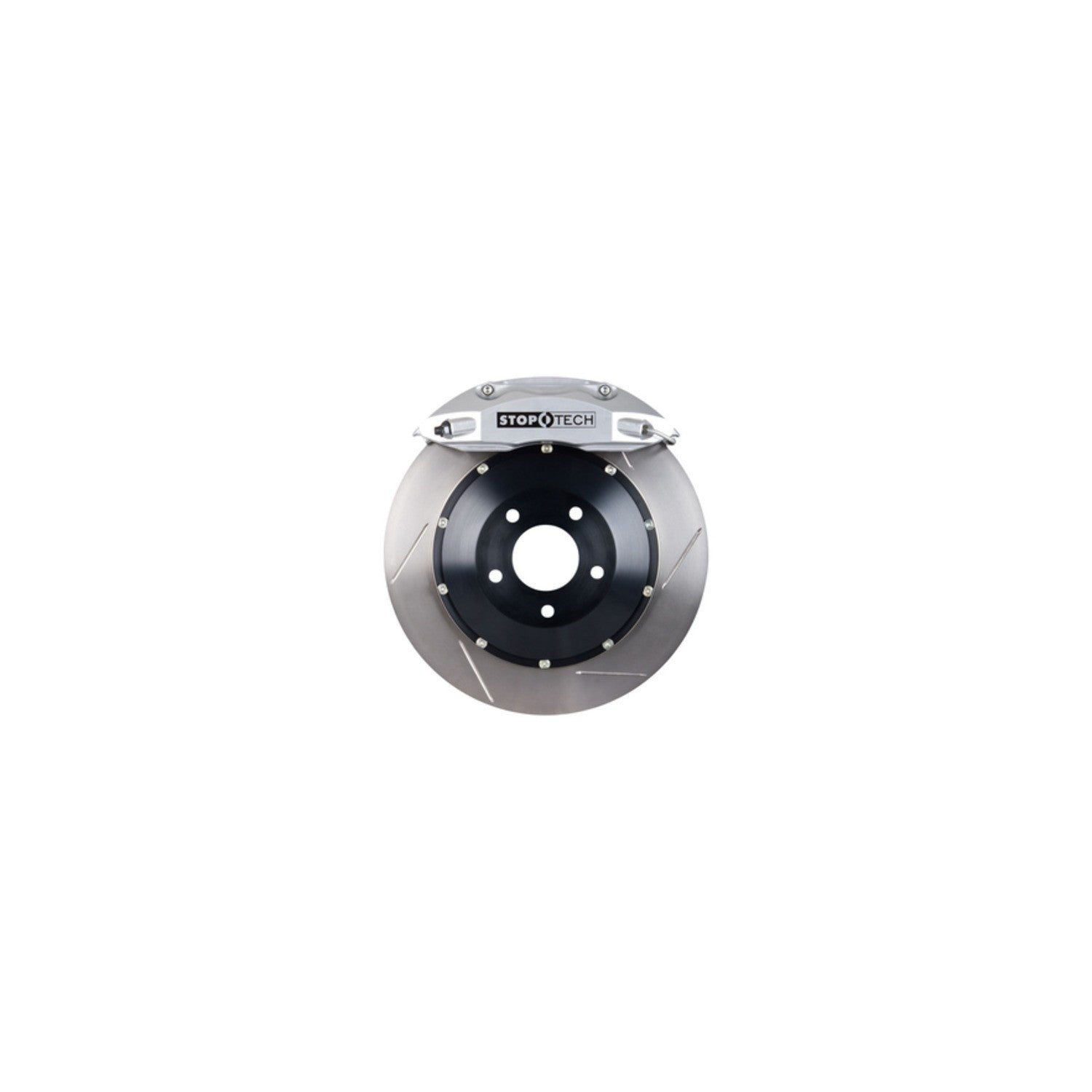 StopTech Big Brake Kit; Black Caliper, Drilled Two-Piece Rotor, Front