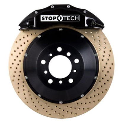 StopTech Big Brake Kit; Black Caliper, Slotted Two-Piece Rotor, Front