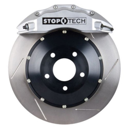 StopTech Big Brake Kit; Black Caliper, Drilled Two-Piece Rotor, Front