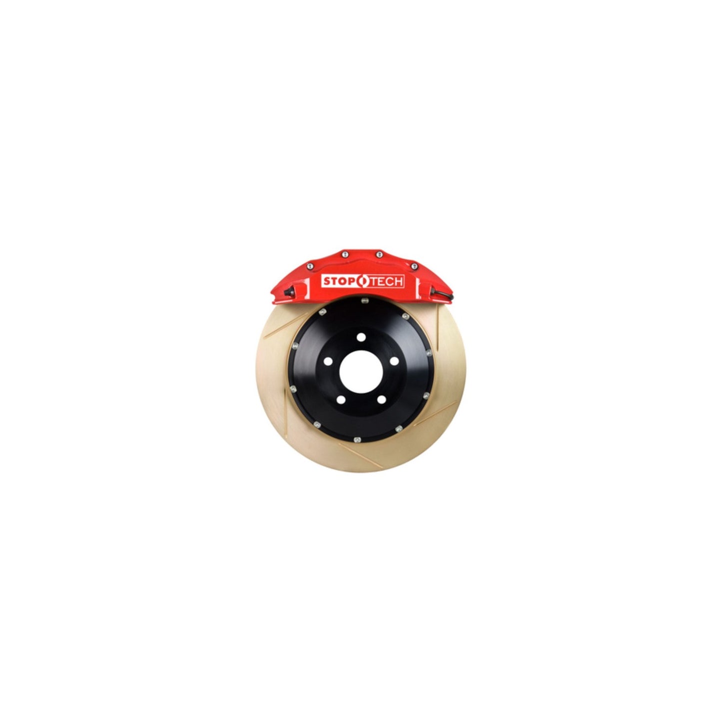 StopTech Big Brake Kit; Black Caliper, Slotted Two-Piece Rotor, Front