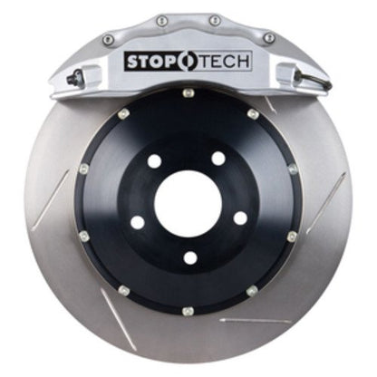 StopTech Big Brake Kit; Black Caliper, Drilled Two-Piece Rotor, Front