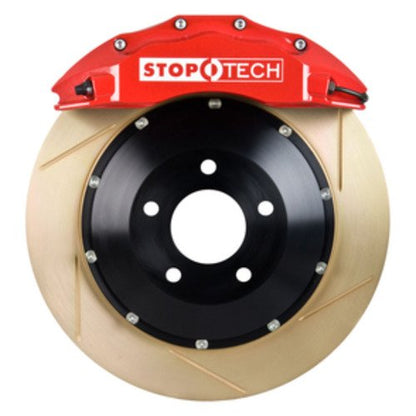 StopTech Big Brake Kit; Black Caliper, Slotted Two-Piece Rotor, Front