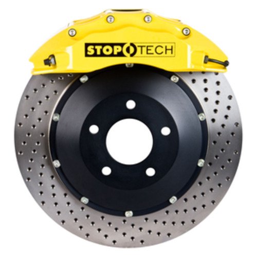 StopTech Big Brake Kit; Black Caliper, Slotted Two-Piece Rotor, Front