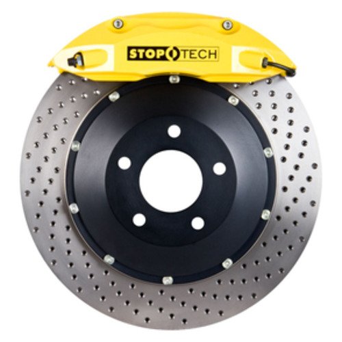 StopTech Big Brake Kit; Black Caliper, Slotted Two-Piece Rotor, Rear