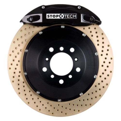 StopTech Big Brake Kit; Black Caliper, Slotted Two-Piece Rotor, Front