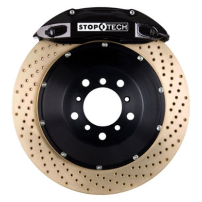 StopTech Big Brake Kit; Black Caliper, Slotted Two-Piece Rotor, Front