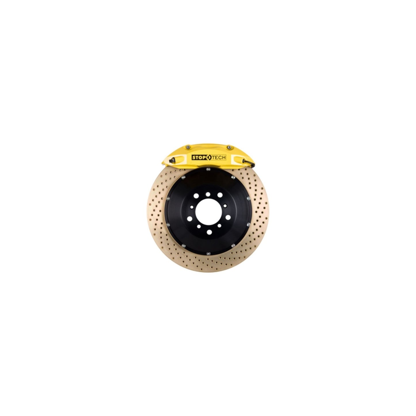StopTech Big Brake Kit; Black Caliper, Slotted Two-Piece Rotor, Front