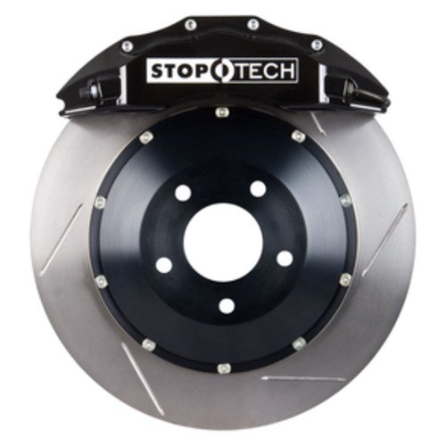 StopTech Big Brake Kit; Black Caliper, Slotted Two-Piece Rotor, Front