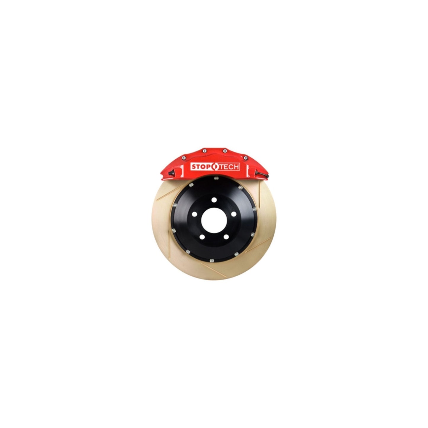 StopTech Big Brake Kit; Black Caliper, Slotted Two-Piece Rotor, Front