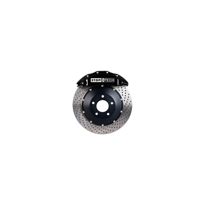 StopTech Big Brake Kit; Black Caliper, Drilled Two-Piece Rotor, Rear