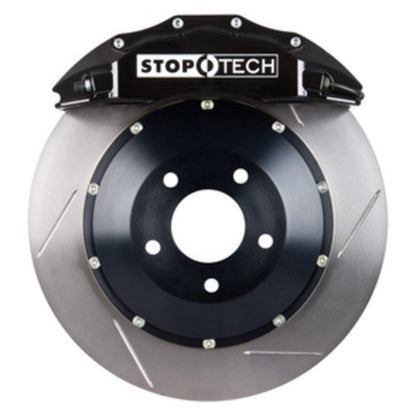 StopTech Big Brake Kit; Black Caliper, Slotted Two-Piece Rotor, Front