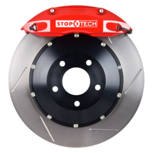 StopTech Big Brake Kit; Black Caliper, Slotted Two-Piece Rotor, Front
