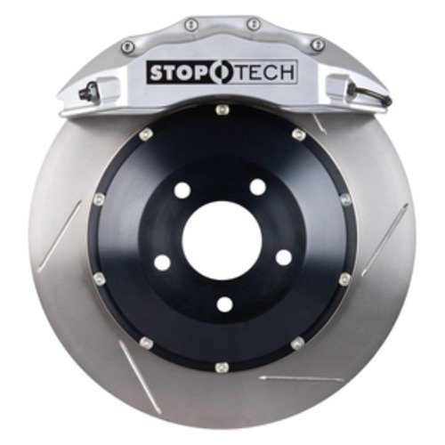 StopTech Big Brake Kit; Black Caliper, Drilled Two-Piece Rotor, Front