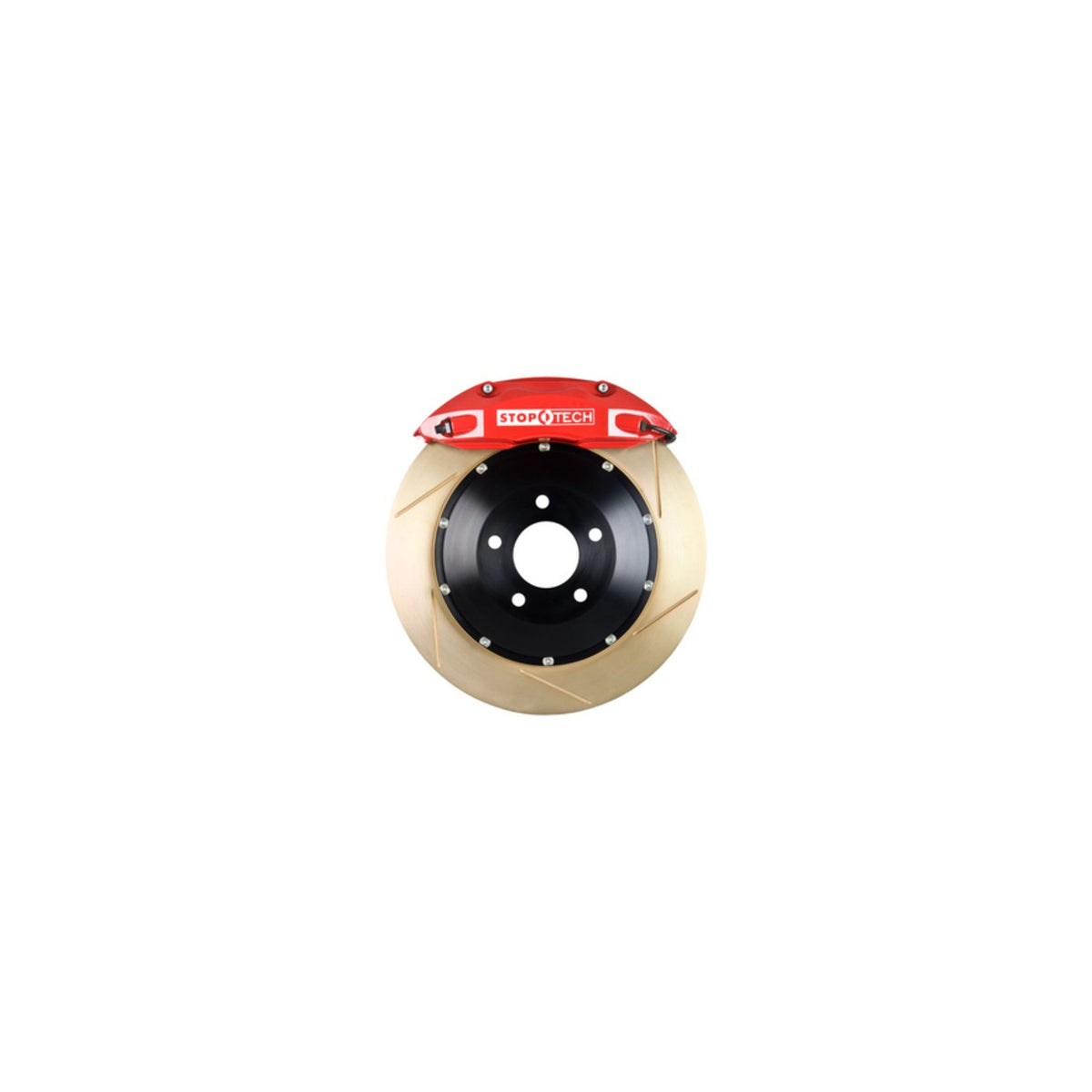 StopTech Big Brake Kit; Black Caliper, Slotted Two-Piece Rotor, Front