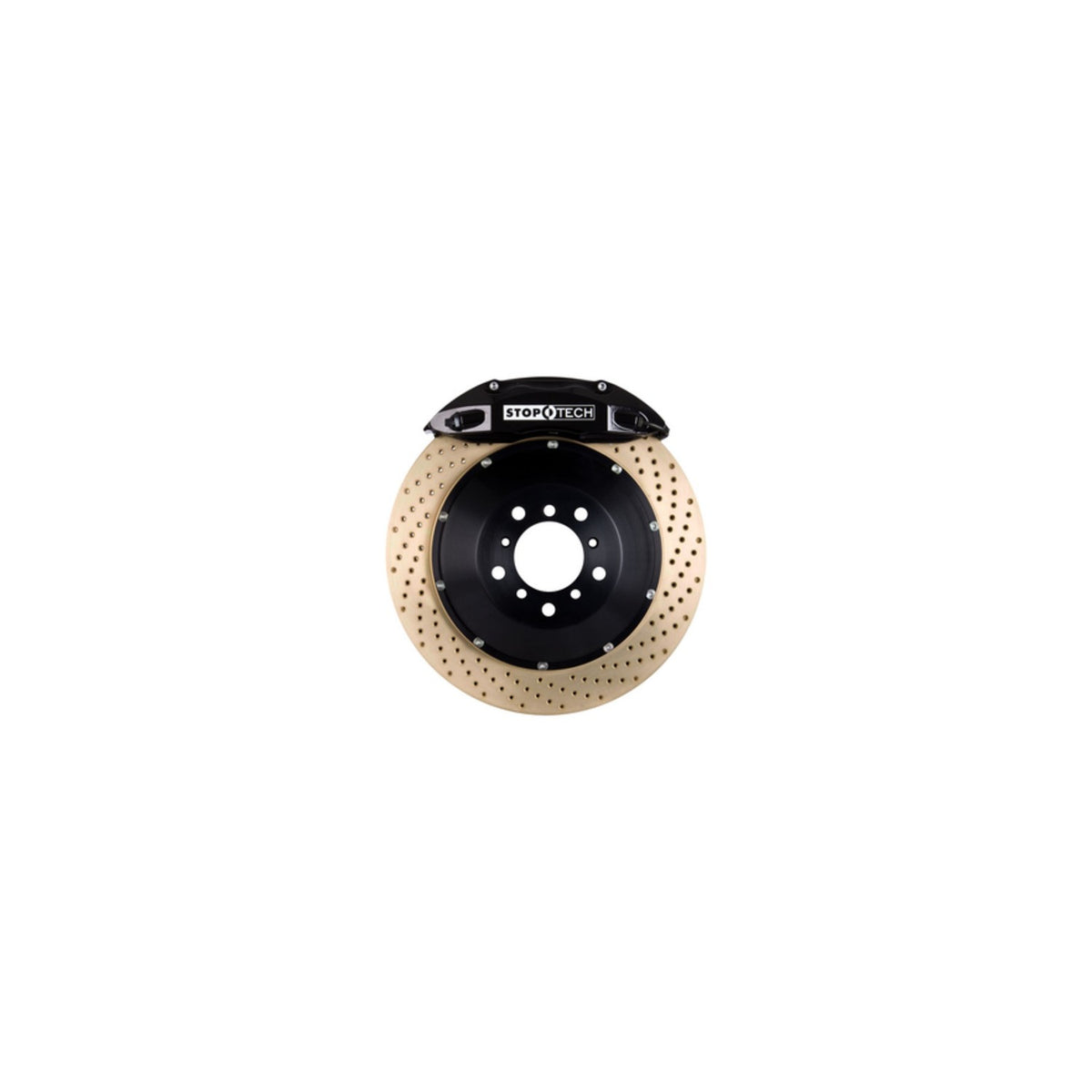 StopTech Big Brake Kit; Black Caliper, Slotted Two-Piece Rotor, Front