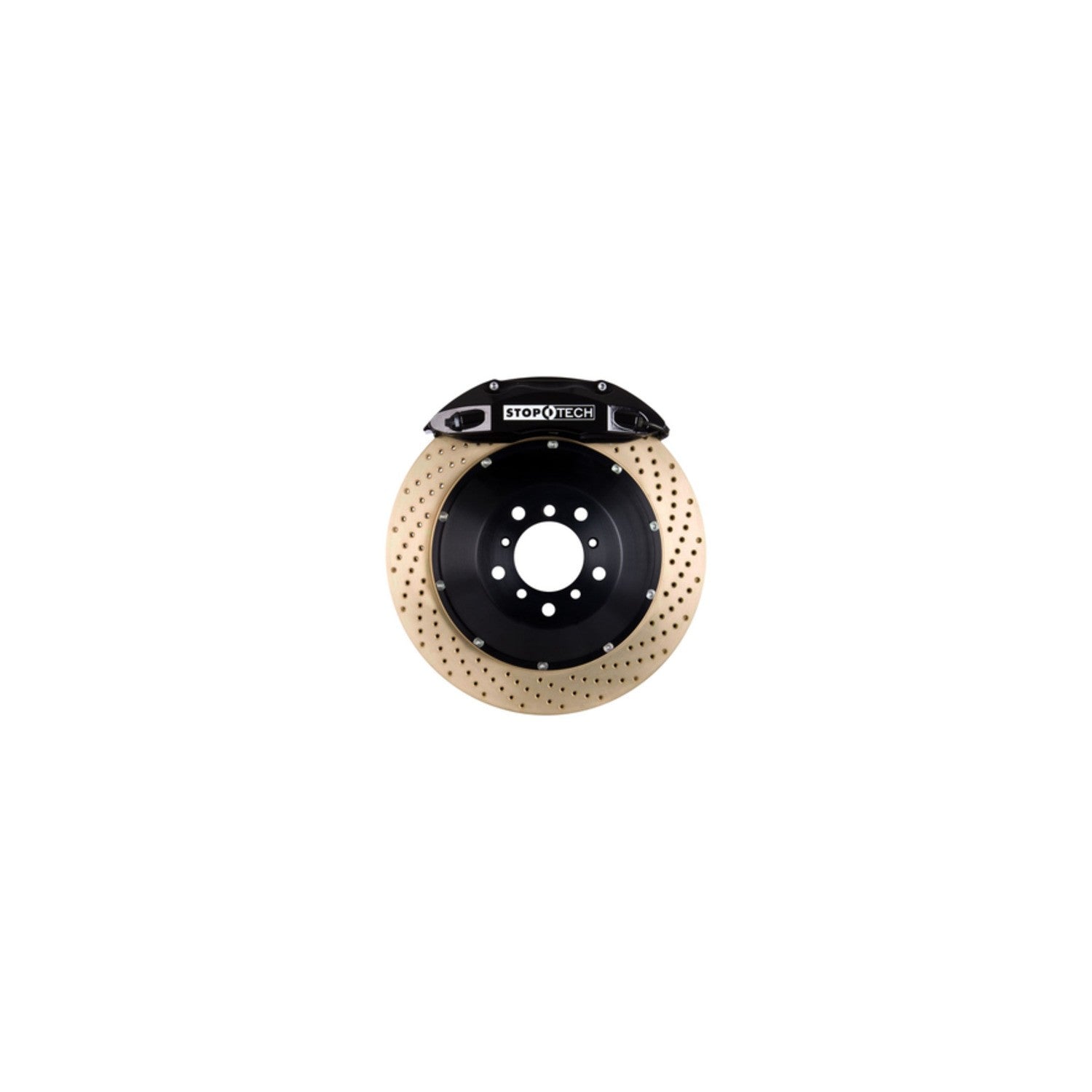 StopTech Big Brake Kit; Black Caliper, Slotted Two-Piece Rotor, Front