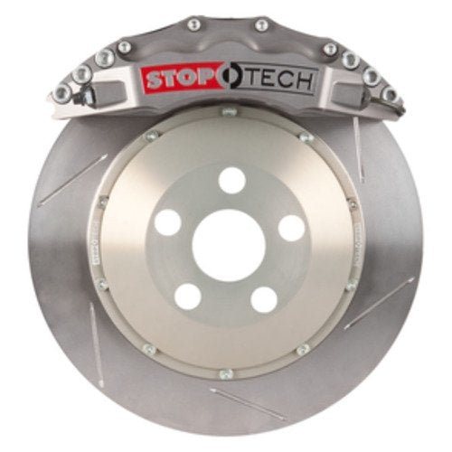 StopTech Trophy Sport Big Brake Kit; Silver Caliper Slotted 2-Piece Rotor, Front