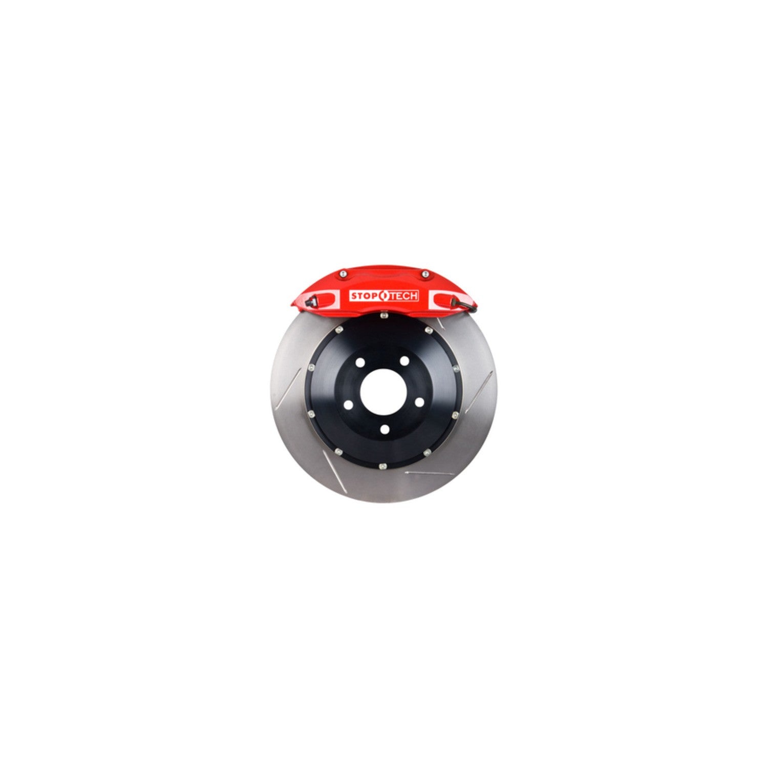 StopTech Big Brake Kit; Black Caliper, Slotted Two-Piece Rotor, Front