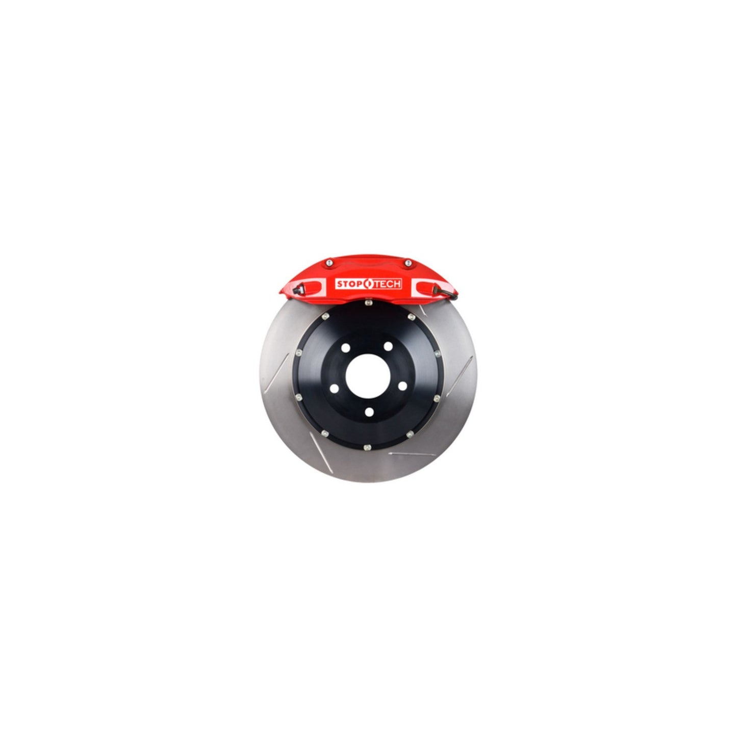 StopTech Big Brake Kit; Black Caliper, Slotted Two-Piece Rotor, Front
