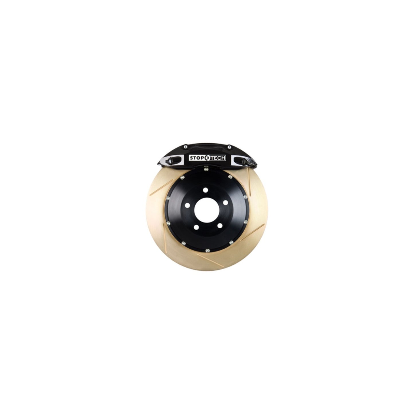 StopTech Big Brake Kit; Black Caliper, Slotted Two-Piece Rotor, Front