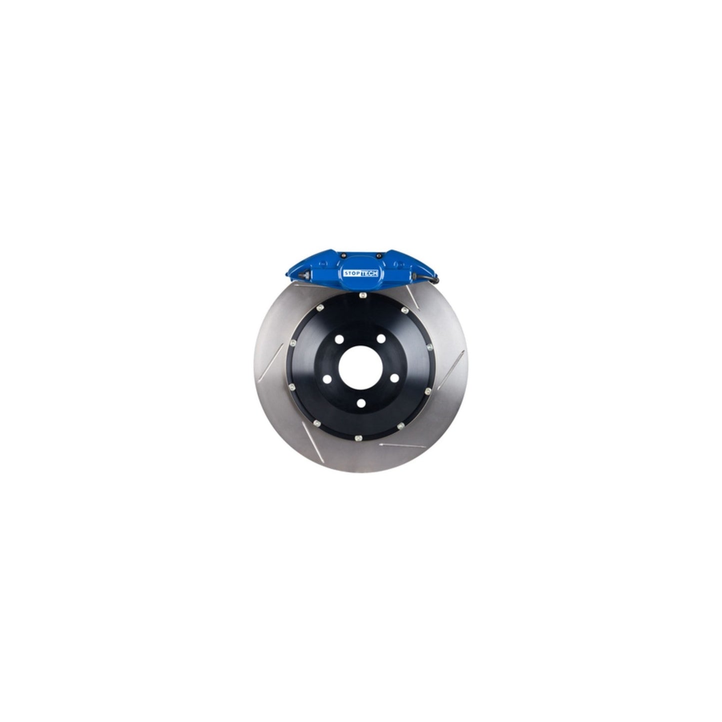 StopTech Big Brake Kit; Blue Caliper, Slotted Two-Piece Rotor, Rear