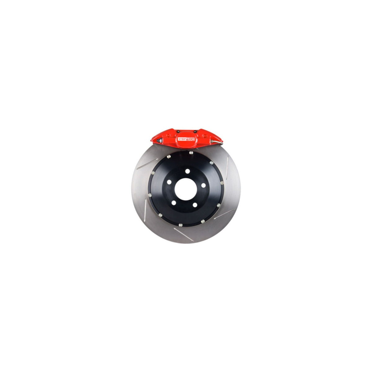 StopTech Big Brake Kit; Black Caliper, Slotted Two-Piece Rotor, Rear