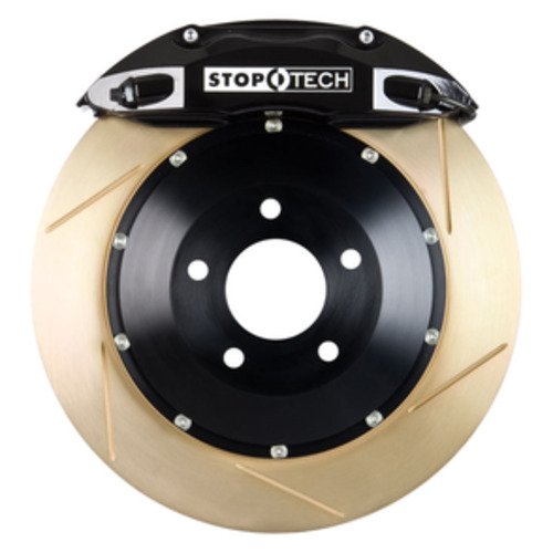 StopTech Big Brake Kit; Black Caliper, Slotted Two-Piece Rotor, Front