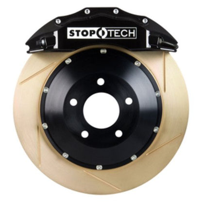 StopTech Big Brake Kit; Black Caliper, Slotted Two-Piece Rotor, Front