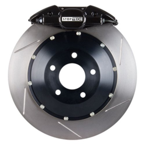 StopTech Big Brake Kit; Black Caliper, Slotted Two-Piece Rotor, Rear