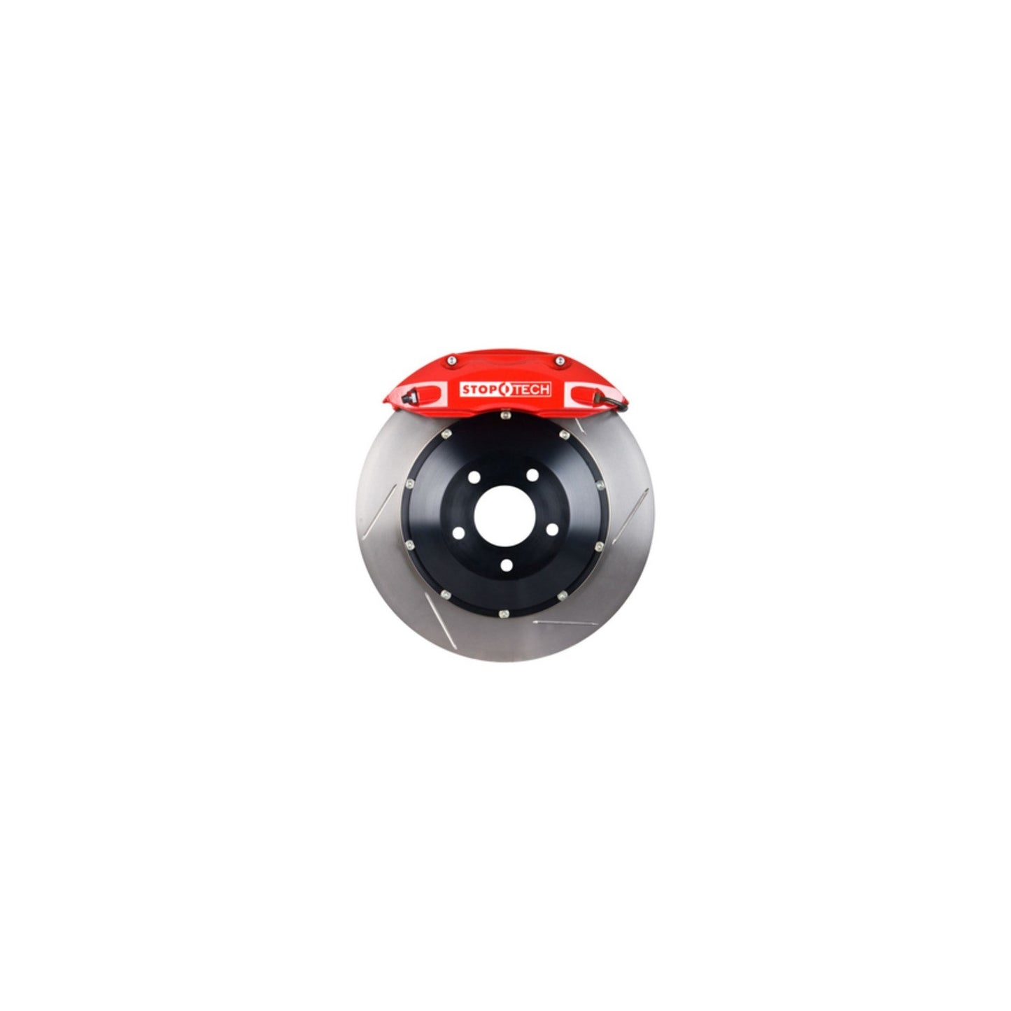 StopTech Big Brake Kit; Black Caliper, Drilled Two-Piece Rotor, Front