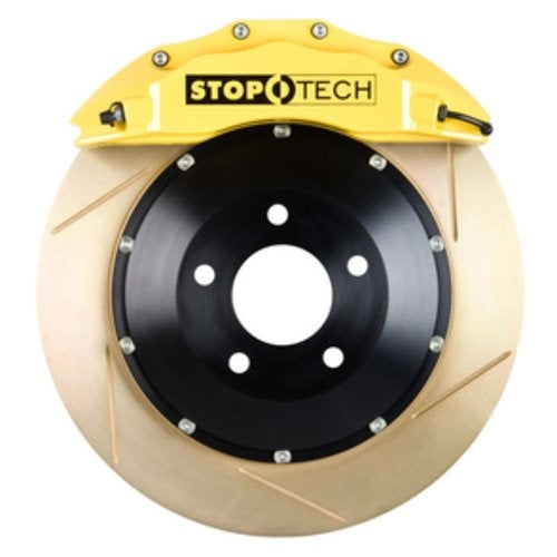 StopTech Big Brake Kit; Black Caliper, Slotted Two-Piece Rotor, Front