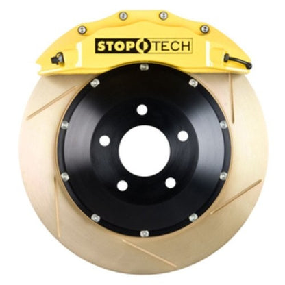 StopTech Big Brake Kit; Black Caliper, Slotted Two-Piece Rotor, Front