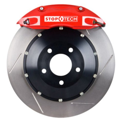 StopTech Big Brake Kit; Black Caliper, Drilled Two-Piece Rotor, Front