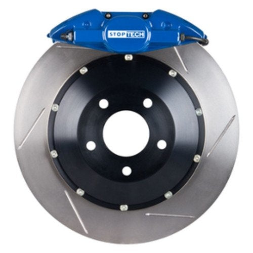 StopTech Big Brake Kit; Blue Caliper, Slotted Two-Piece Rotor, Rear