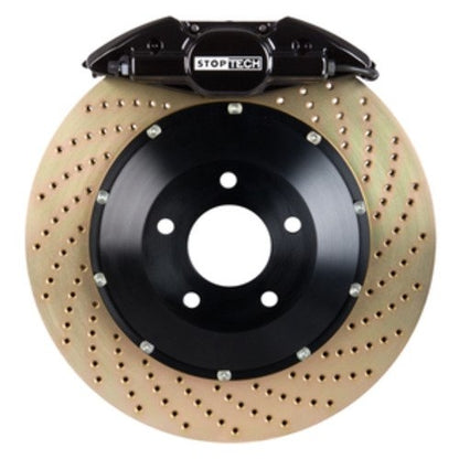 StopTech Big Brake Kit; Black Caliper, Drilled Two-Piece Rotor, Front