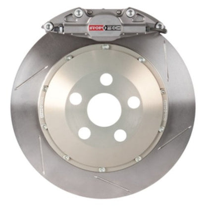 StopTech Trophy Sport Big Brake Kit; Silver Caliper, Slotted 2-Piece Rotor, Rear