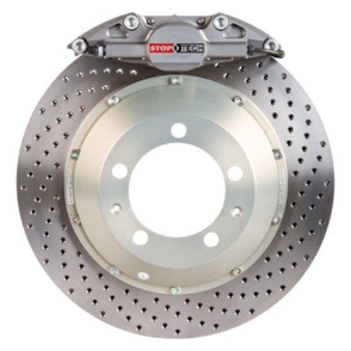 StopTech  Trophy Sport Big Brake Kit; Silver Caliper, Drilled 2-Piece Rotor, Rear