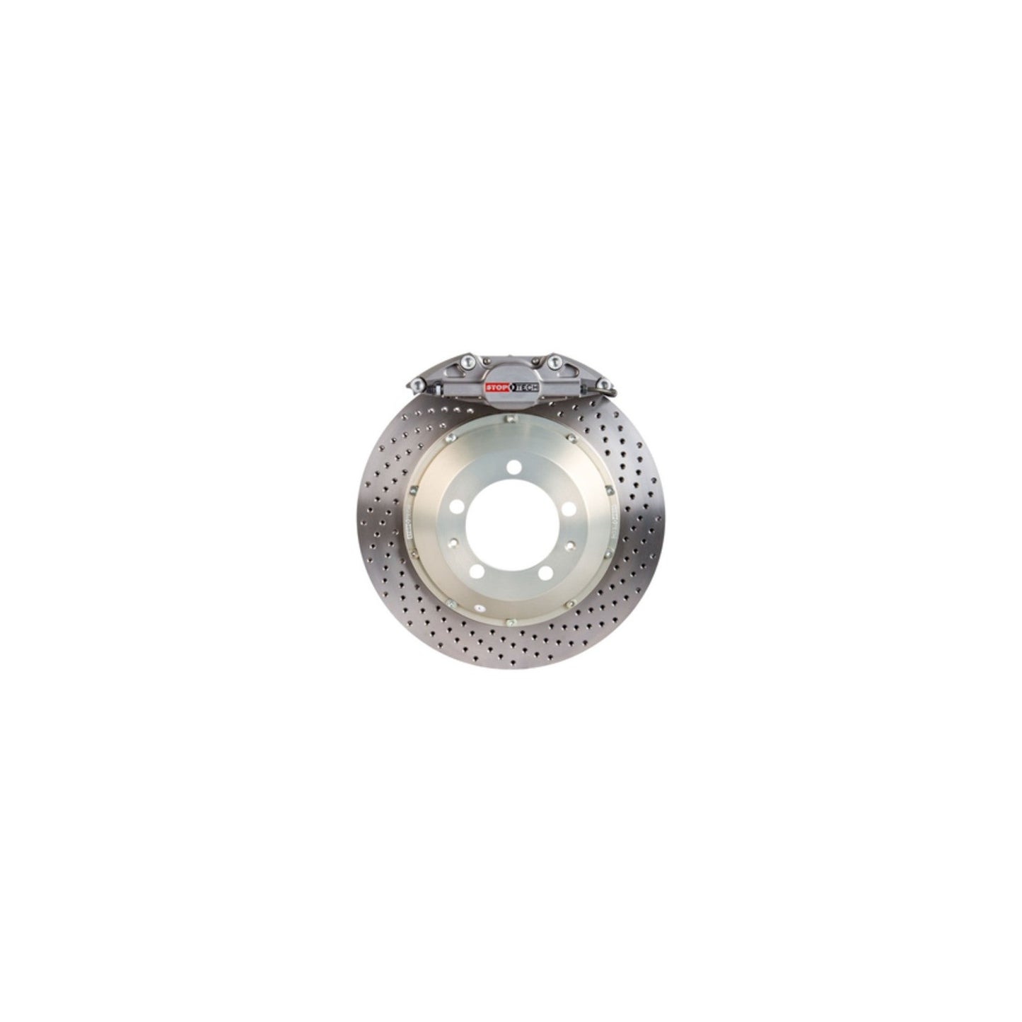 StopTech  Trophy Sport Big Brake Kit; Silver Caliper, Drilled 2-Piece Rotor, Rear