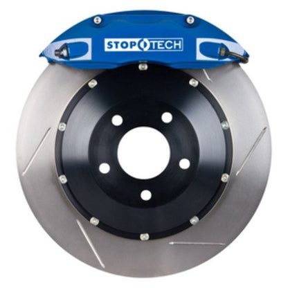 StopTech Big Brake Kit; Blue Caliper, Slotted Two-Piece Rotor, Rear