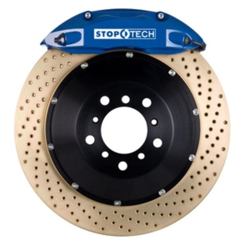 Stoptech 98-10 Volkswagen Beetle Front BBK ST-40 Caliper Blue / 2pc Zinc Drilled 328x28mm Rotor 83.886.4300.24