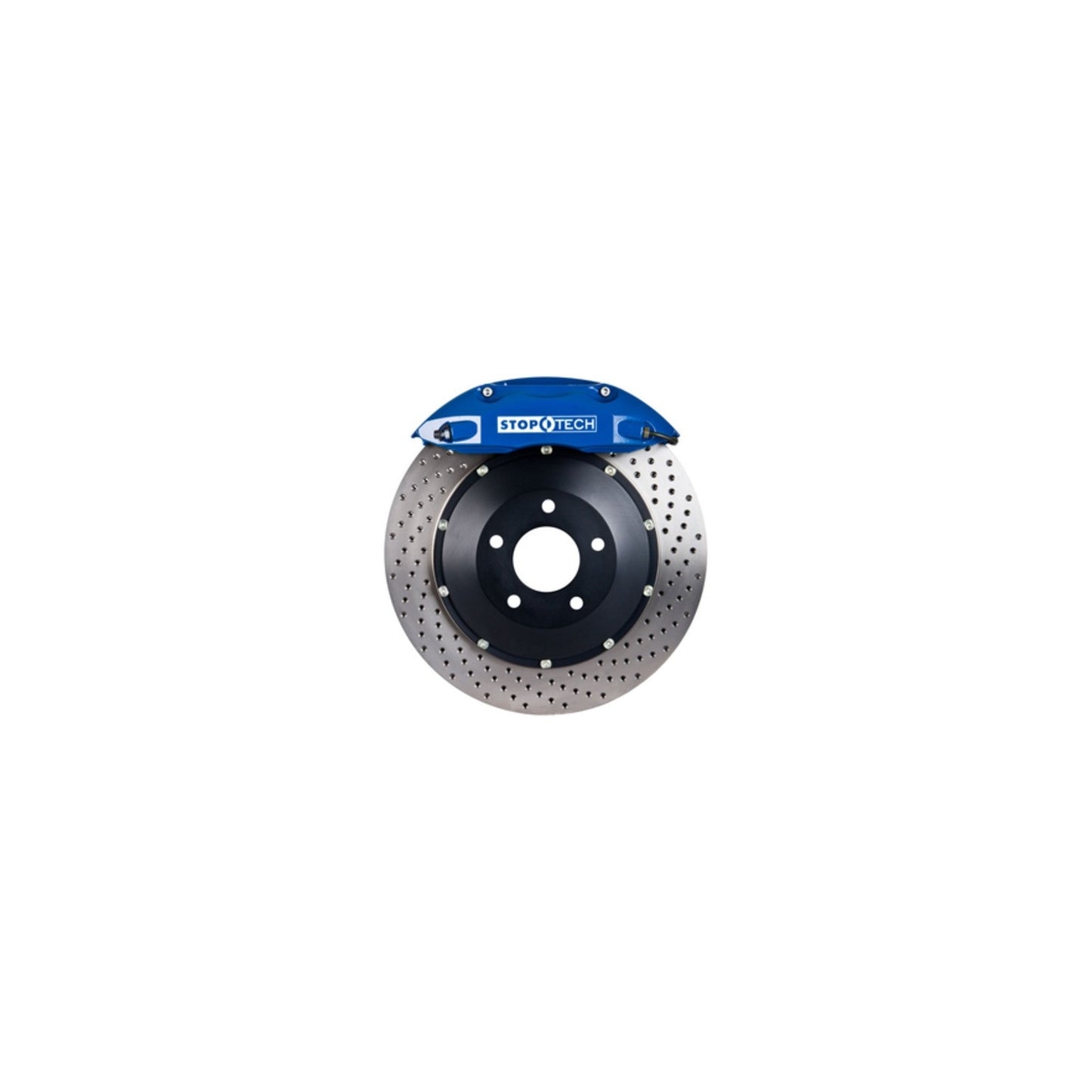 StopTech Big Brake Kit; Blue Caliper, Drilled Two-Piece Rotor, Front