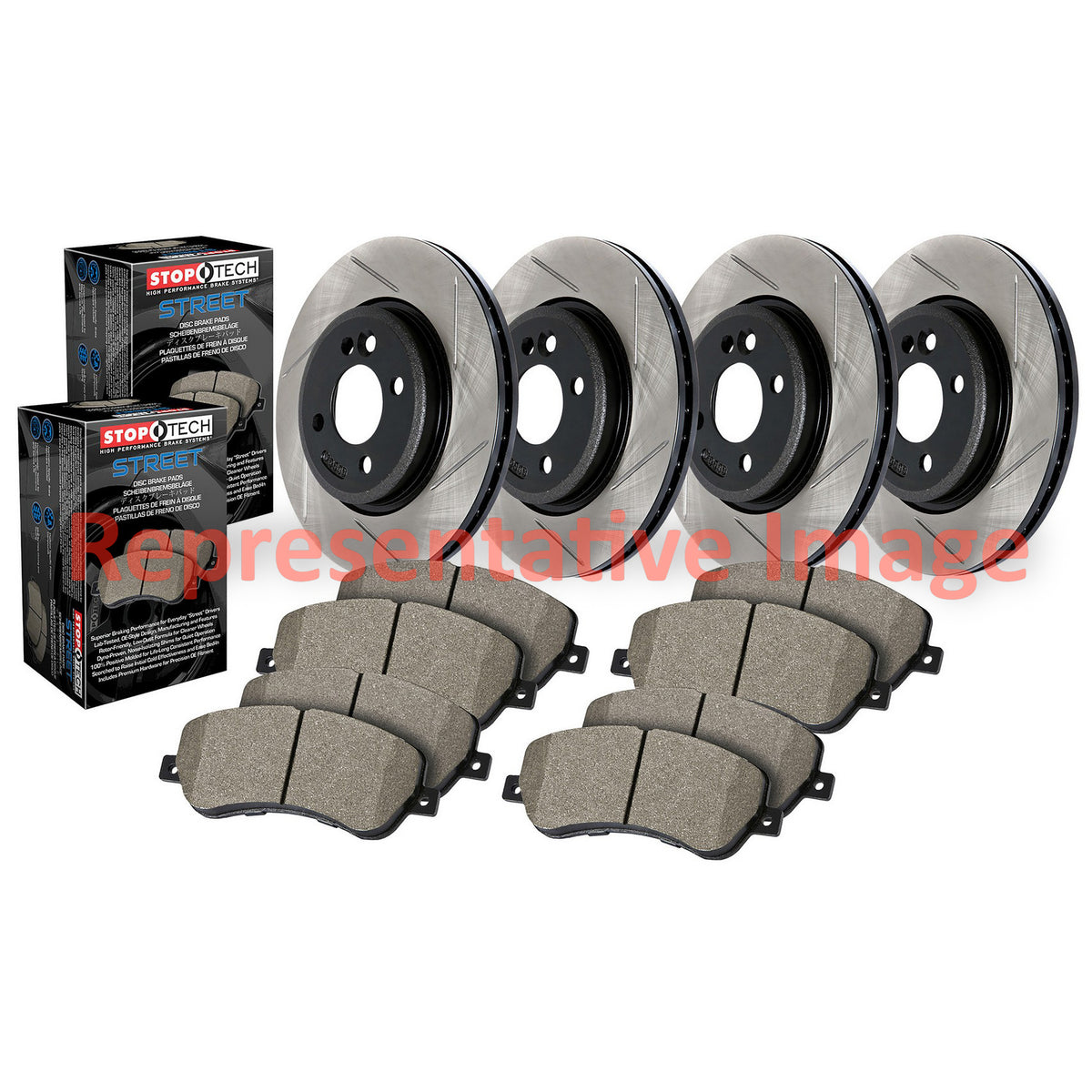 Stoptech Street Axle Pack, Slotted, 4 Wheel 934.22003